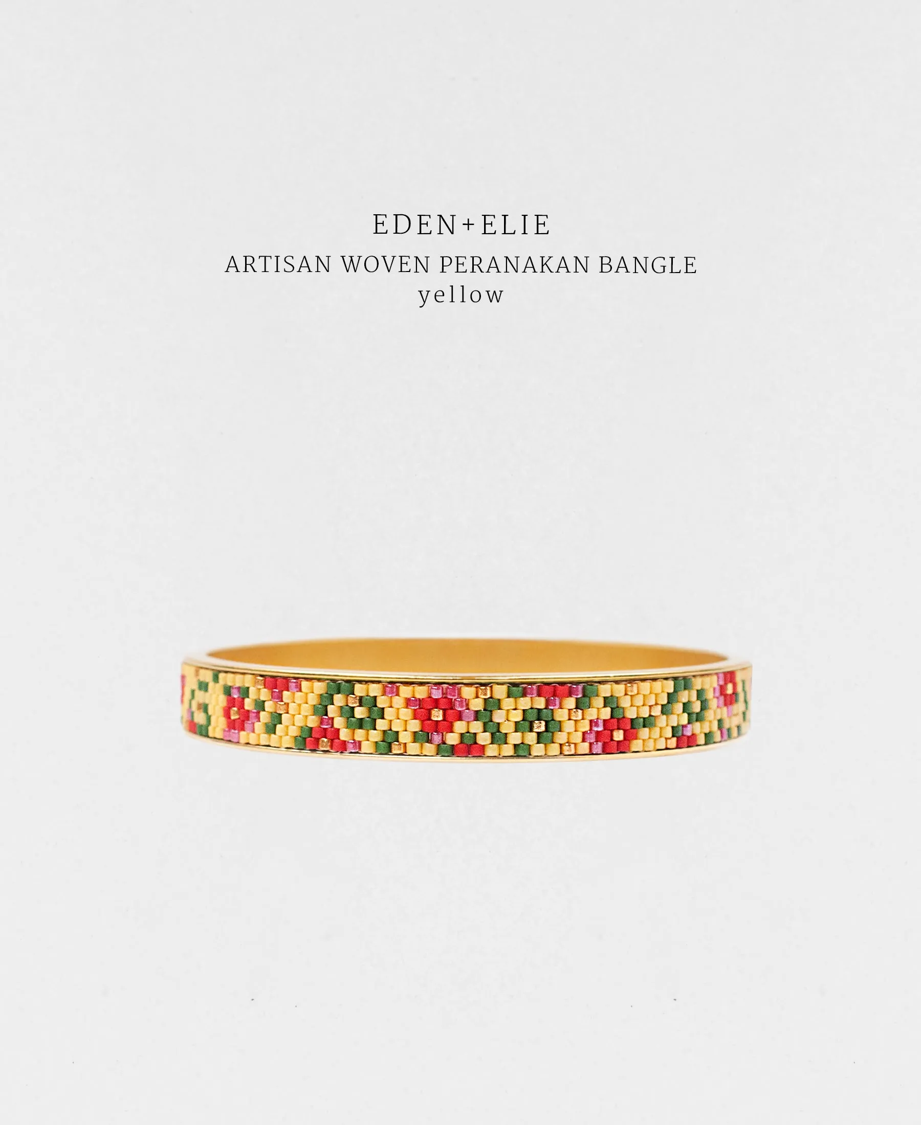 EDEN   ELIE Modern Peranakan gold narrow bangle -  yellow