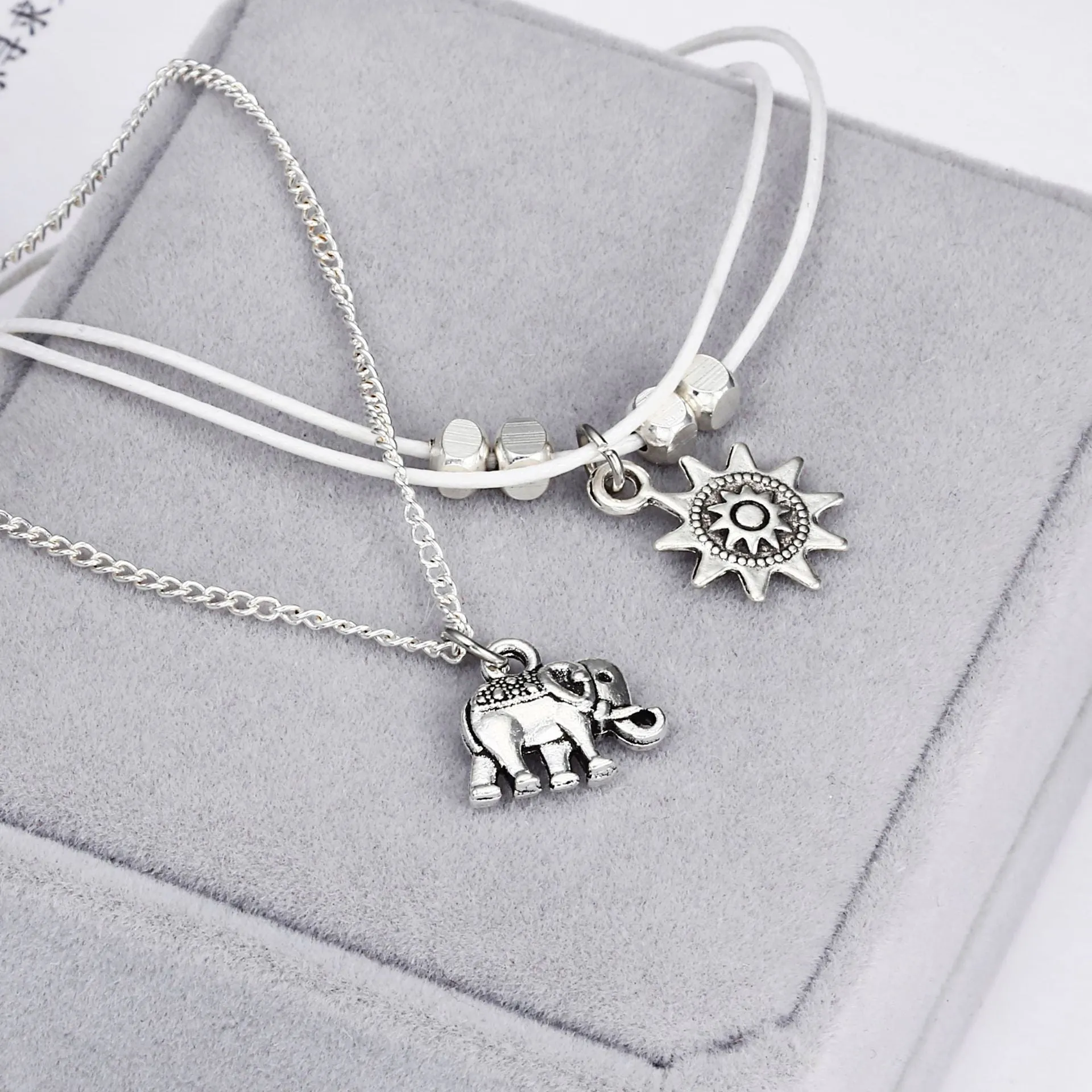 Elephant Sun Charms Rope Pendant