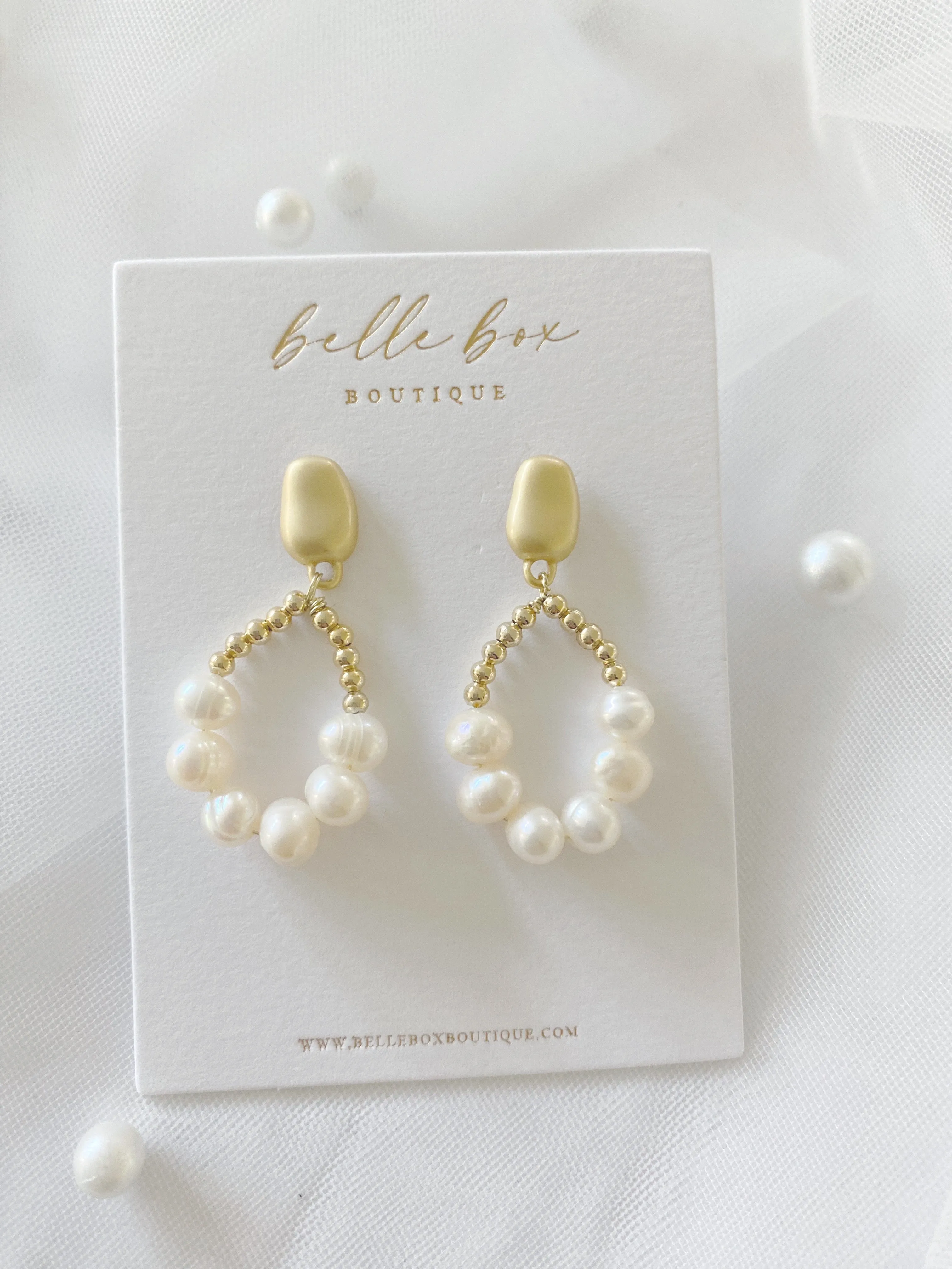 Elison Fresh Water Pearl Hoop Earrings