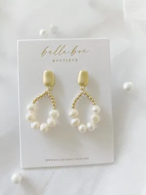 Elison Fresh Water Pearl Hoop Earrings