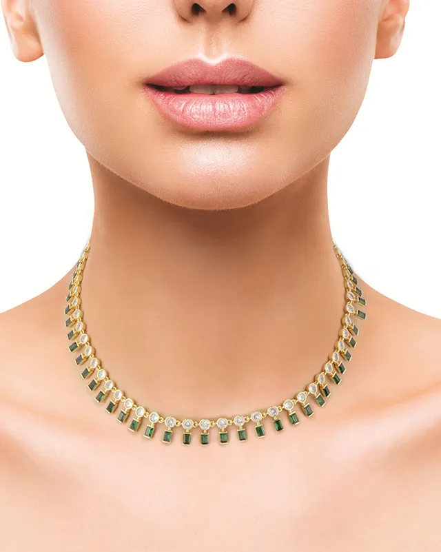 Emerald Baguette Necklace