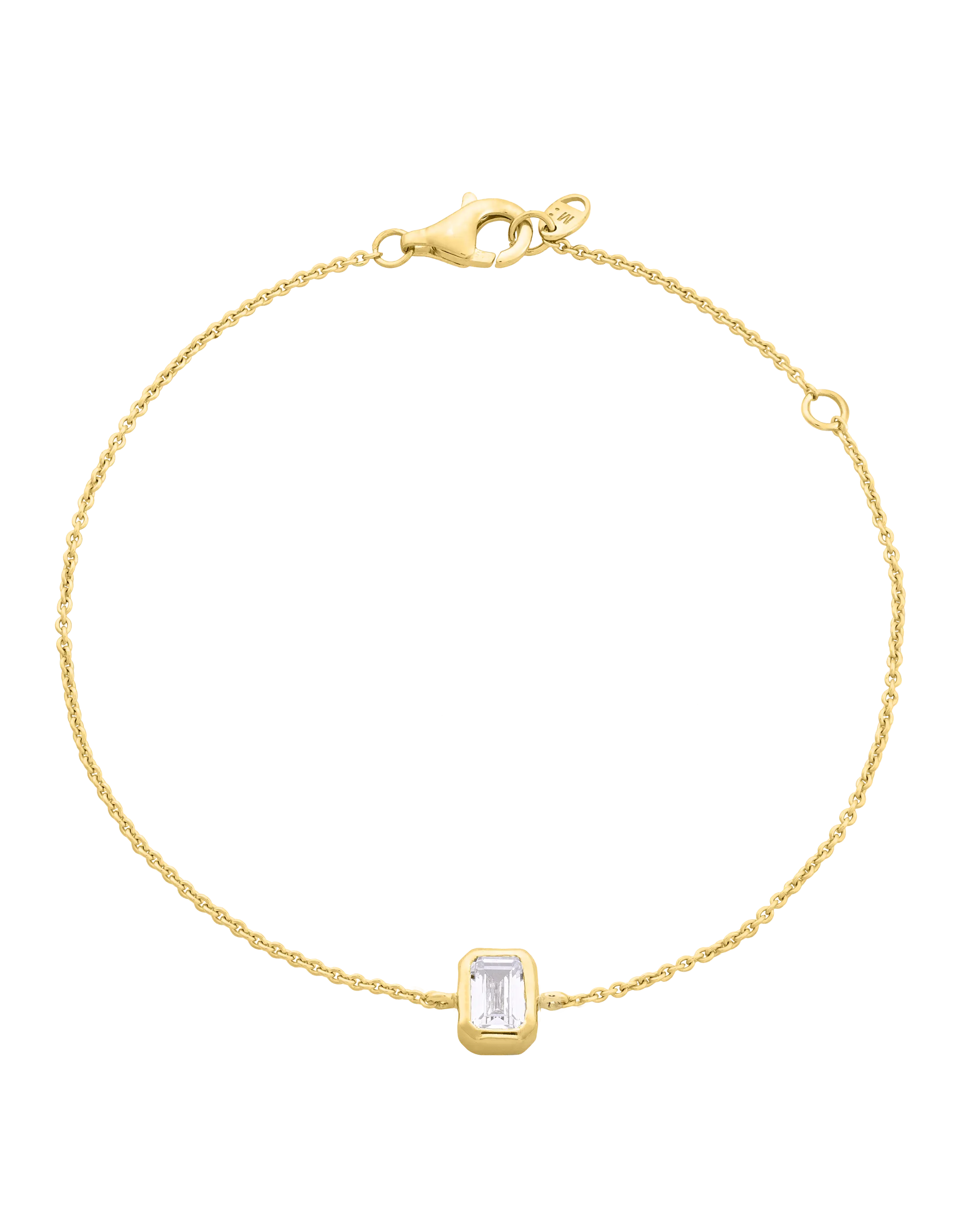 Emerald Solitaire Diamond Bracelet - 14K Rose Gold