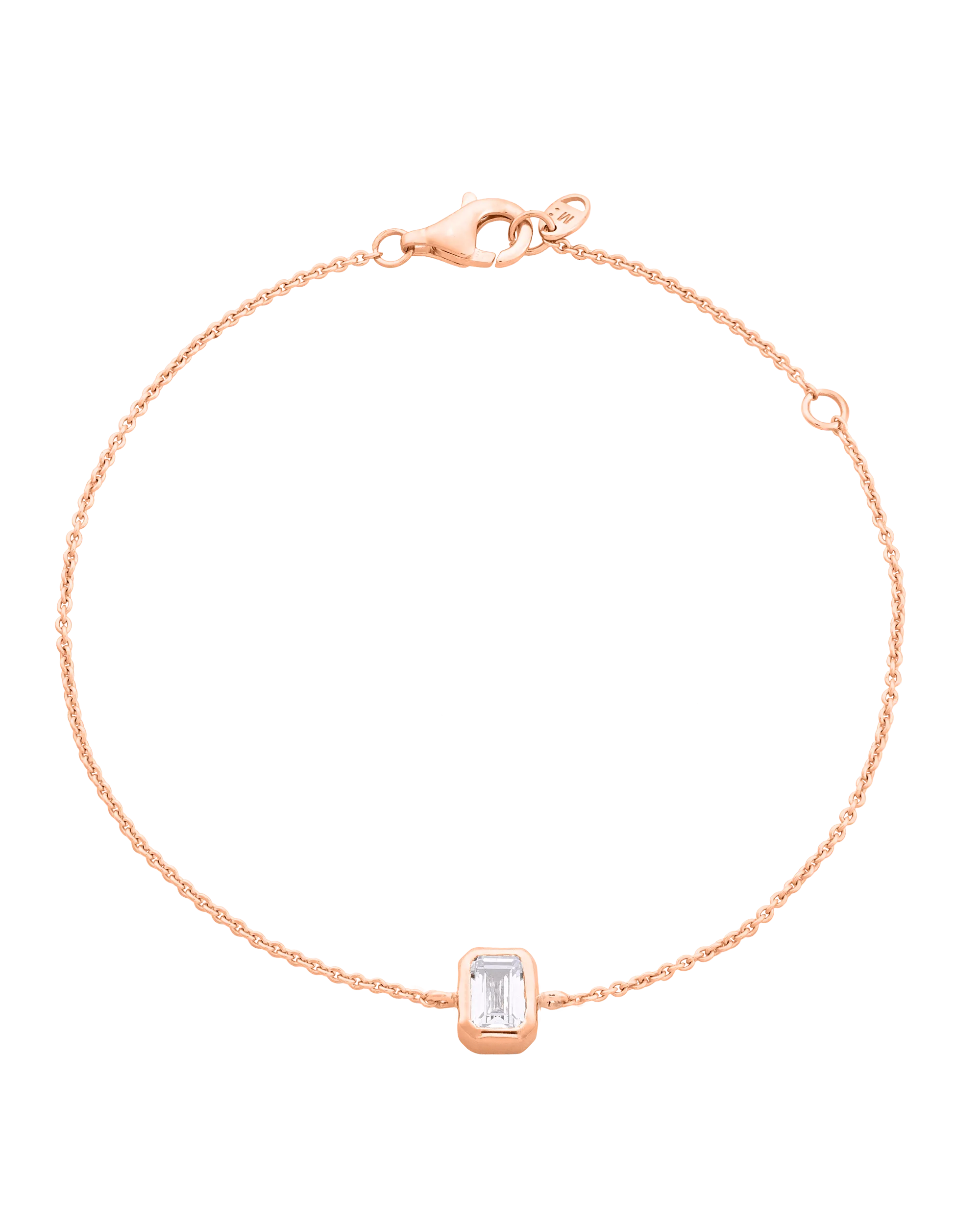 Emerald Solitaire Diamond Bracelet - 14K Yellow Gold