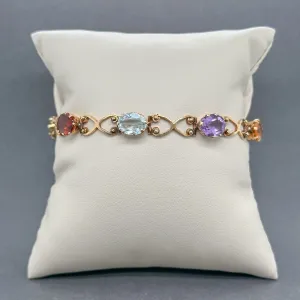 Estate 18K Y Gold 10.14ctw Multi-Gemstone Bracelet