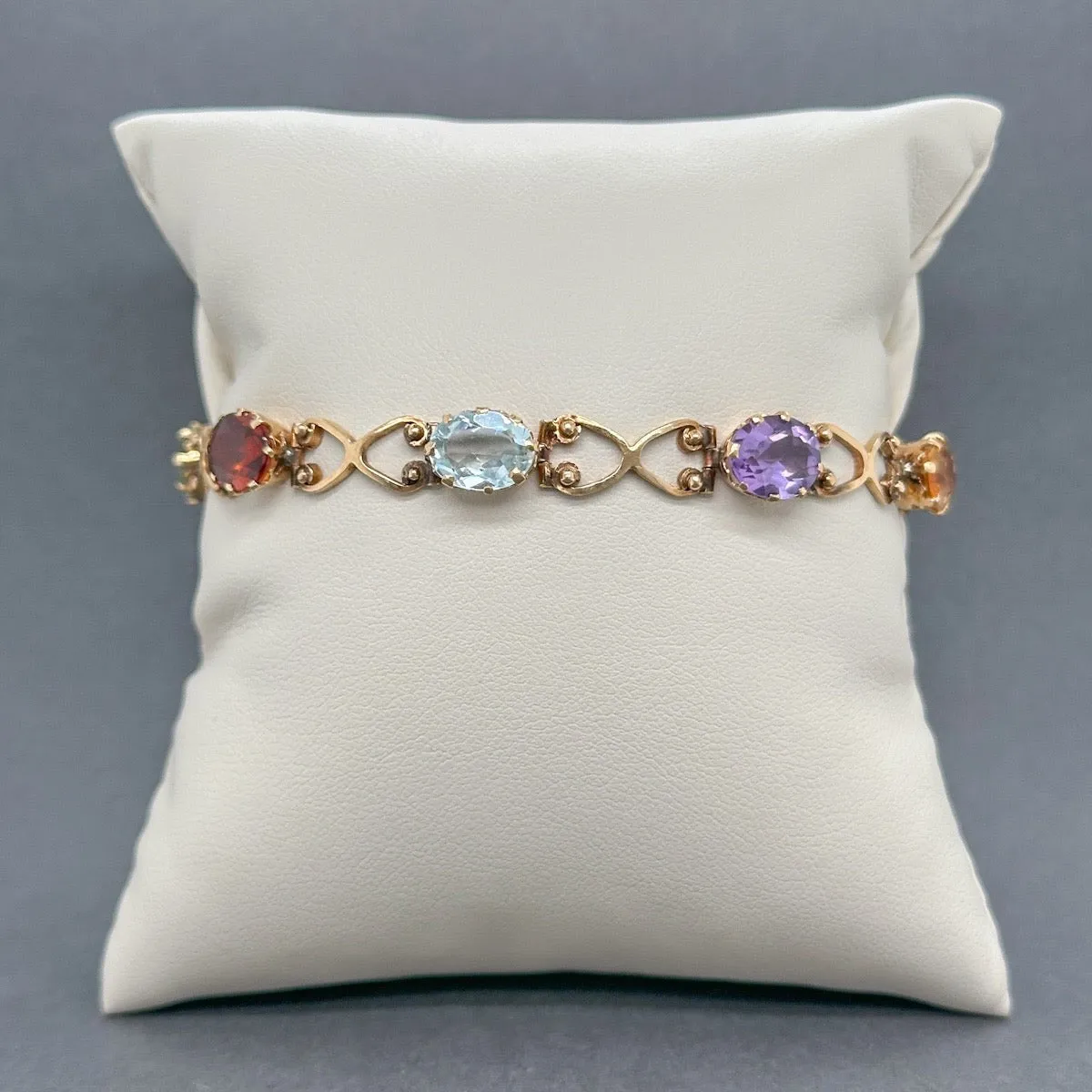 Estate 18K Y Gold 10.14ctw Multi-Gemstone Bracelet