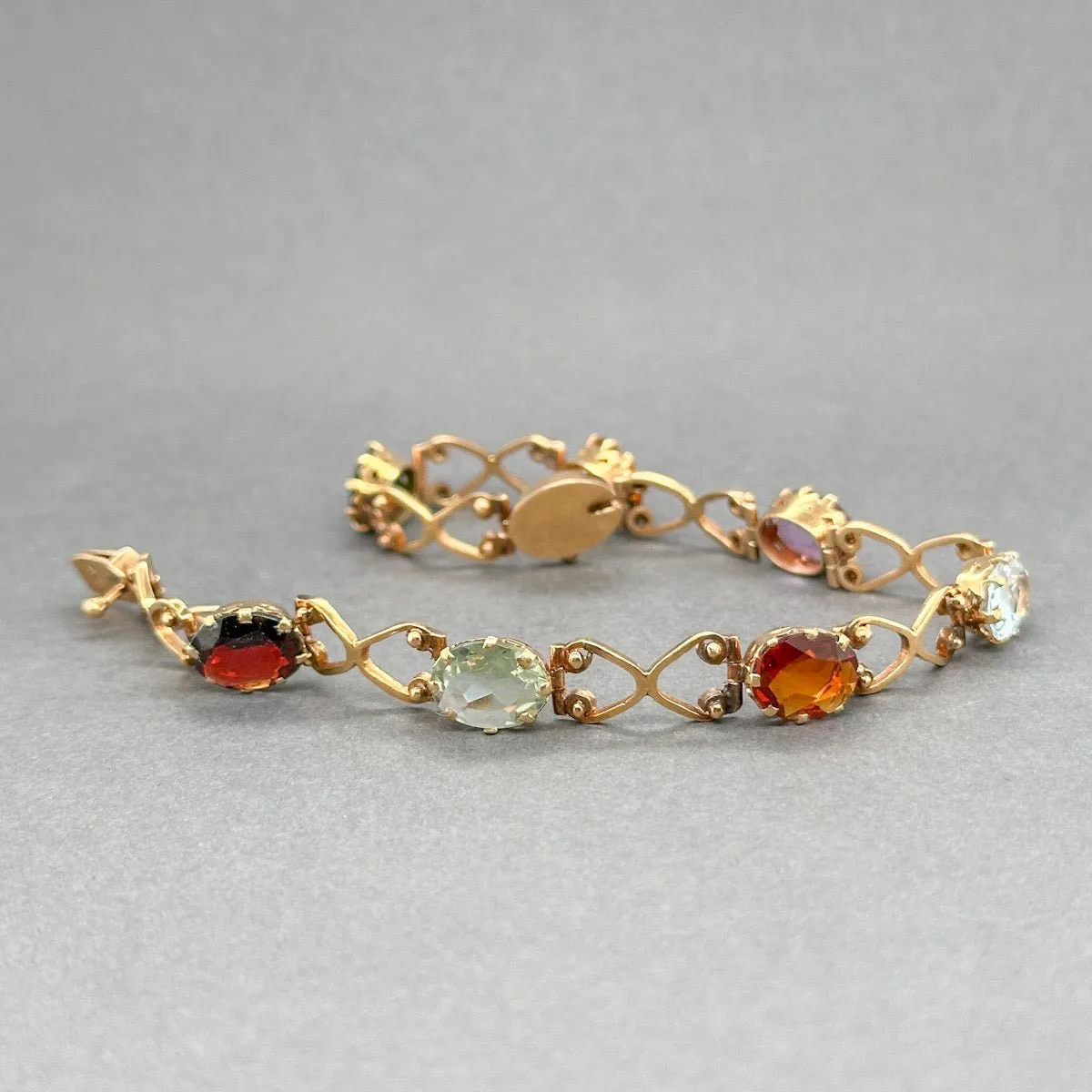 Estate 18K Y Gold 10.14ctw Multi-Gemstone Bracelet