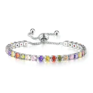 European and American Color Zircon Bracelet Female Fully-Jeweled Crystal Tennis Birthday Bracelet