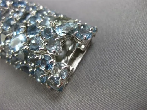 EXTRA LARGE 70.37CT AAA AQUAMARINE 18KT WHITE GOLD MULTI SHAPE CLUSTER BRACELET