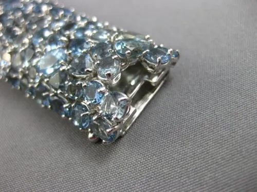 EXTRA LARGE 70.37CT AAA AQUAMARINE 18KT WHITE GOLD MULTI SHAPE CLUSTER BRACELET