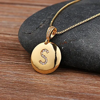 Fashion Jewelery Letter Necklace with Glossy Diamonds