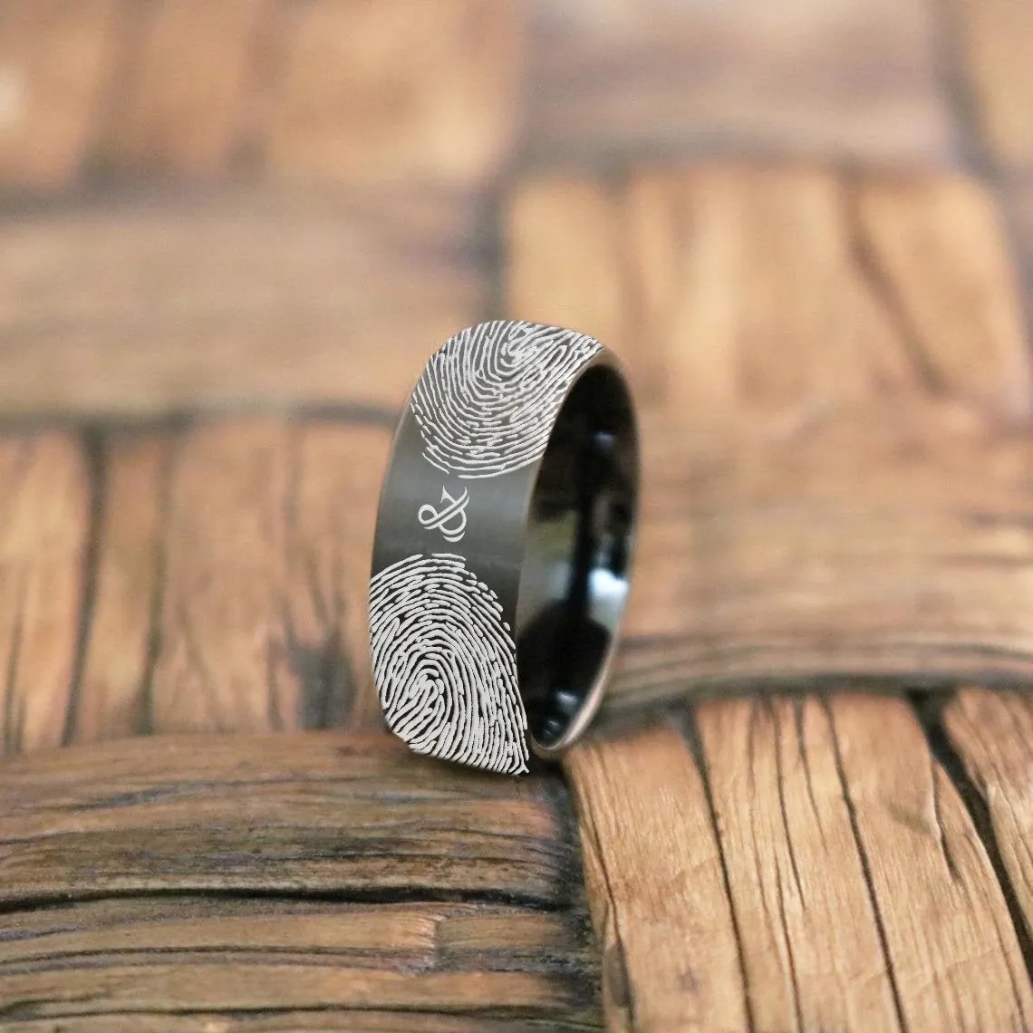 Fingerprint Ring | Mens Wedding Band, Couple Wedding Ring, Memorial Ring