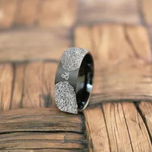 Fingerprint Ring | Mens Wedding Band, Couple Wedding Ring, Memorial Ring