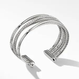 Four-Row Cuff Bracelet with Diamonds