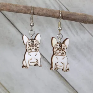 French Bulldog Wooden Dangle Earrings by Cate's Concepts, LLC