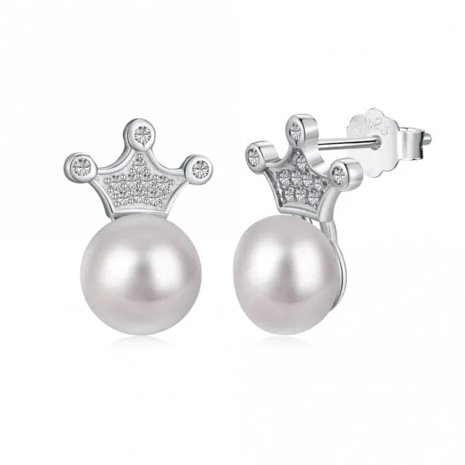 Fresh Water Pearl Sparkling Crown Earrings ERLE074