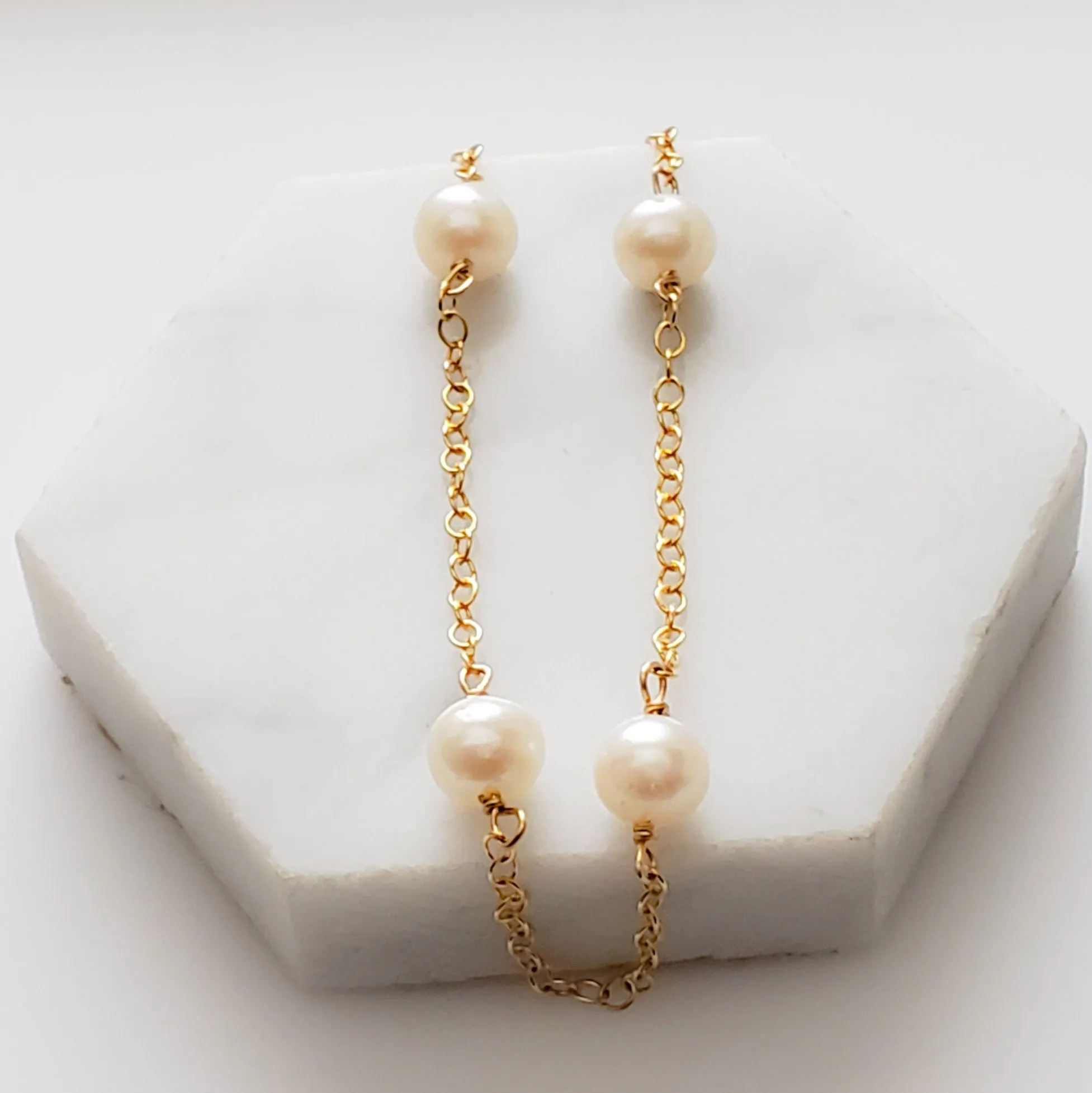 Freshwater Pearl Station Bracelet