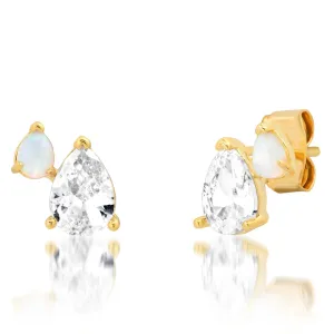 Gemma Pear Cluster Earrings