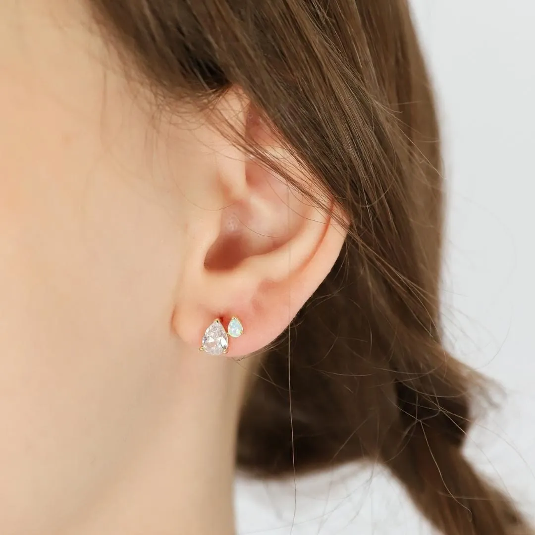 Gemma Pear Cluster Earrings