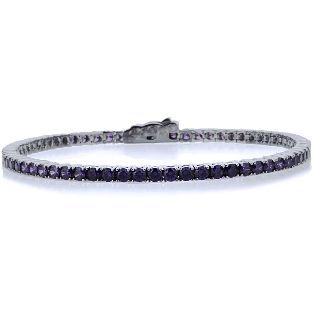 Gemstone Tennis Bracelet, Solid 14K Gold