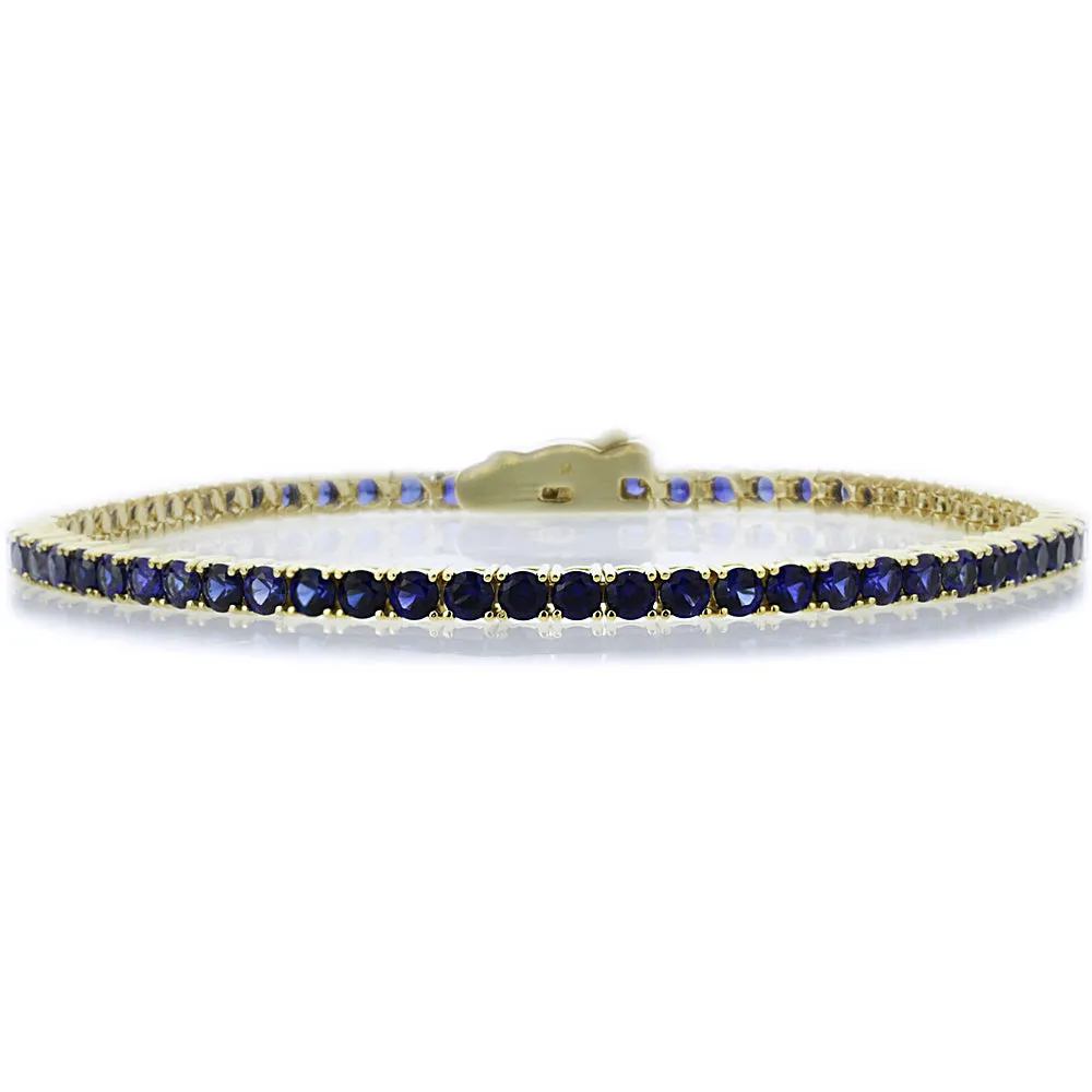 Gemstone Tennis Bracelet, Solid 14K Gold