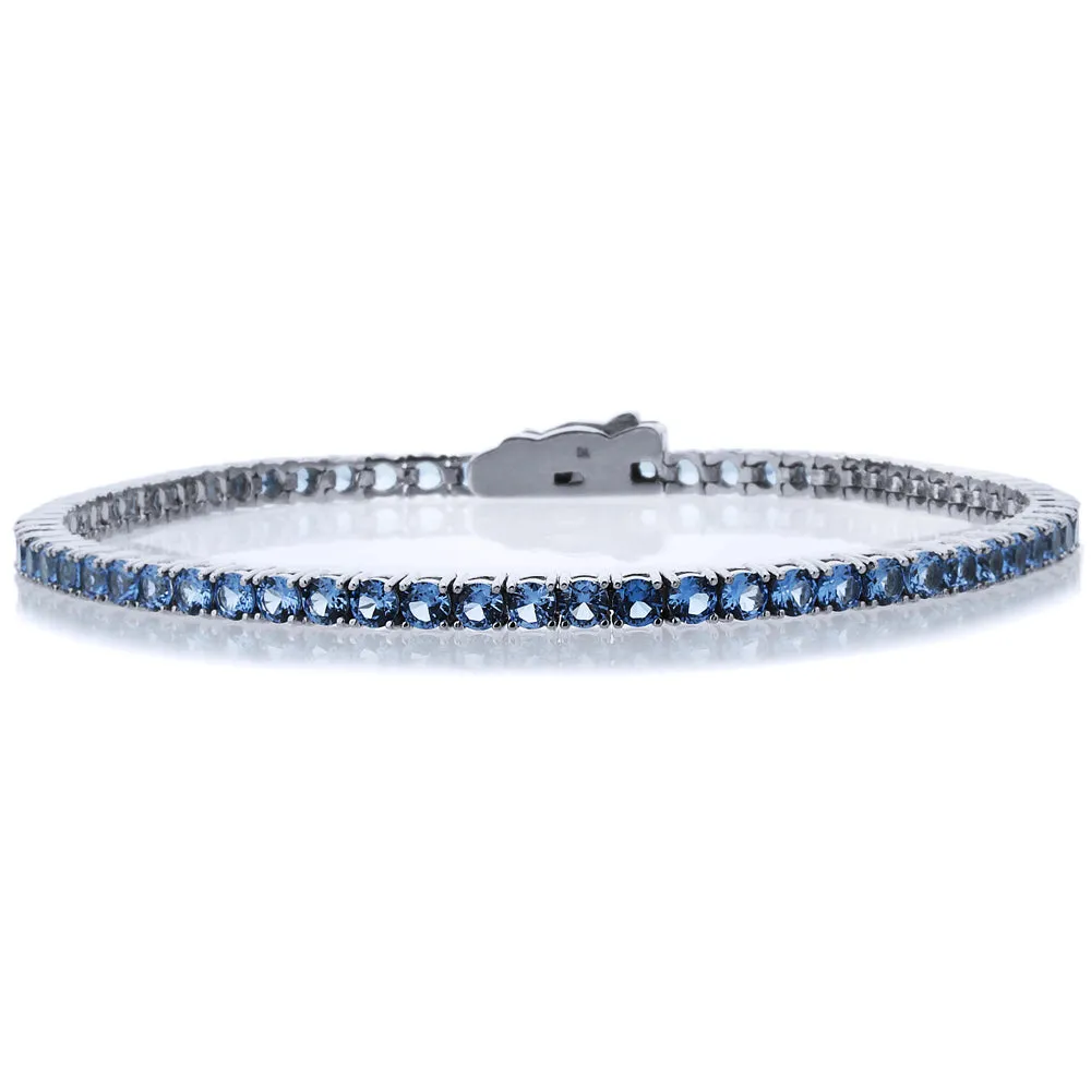 Gemstone Tennis Bracelet, Solid 14K Gold