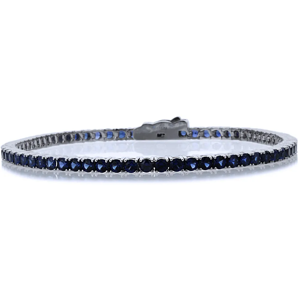 Gemstone Tennis Bracelet, Solid 14K Gold