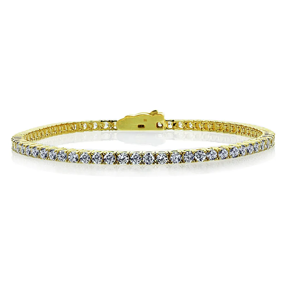 Gemstone Tennis Bracelet, Solid 14K Gold