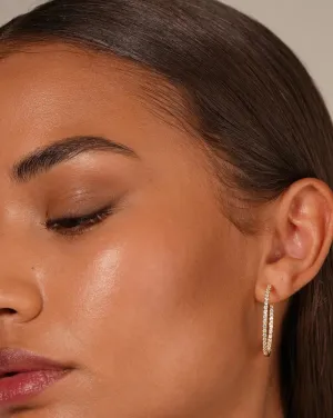 Glow Up Gold Plating Medium  Size Hoops