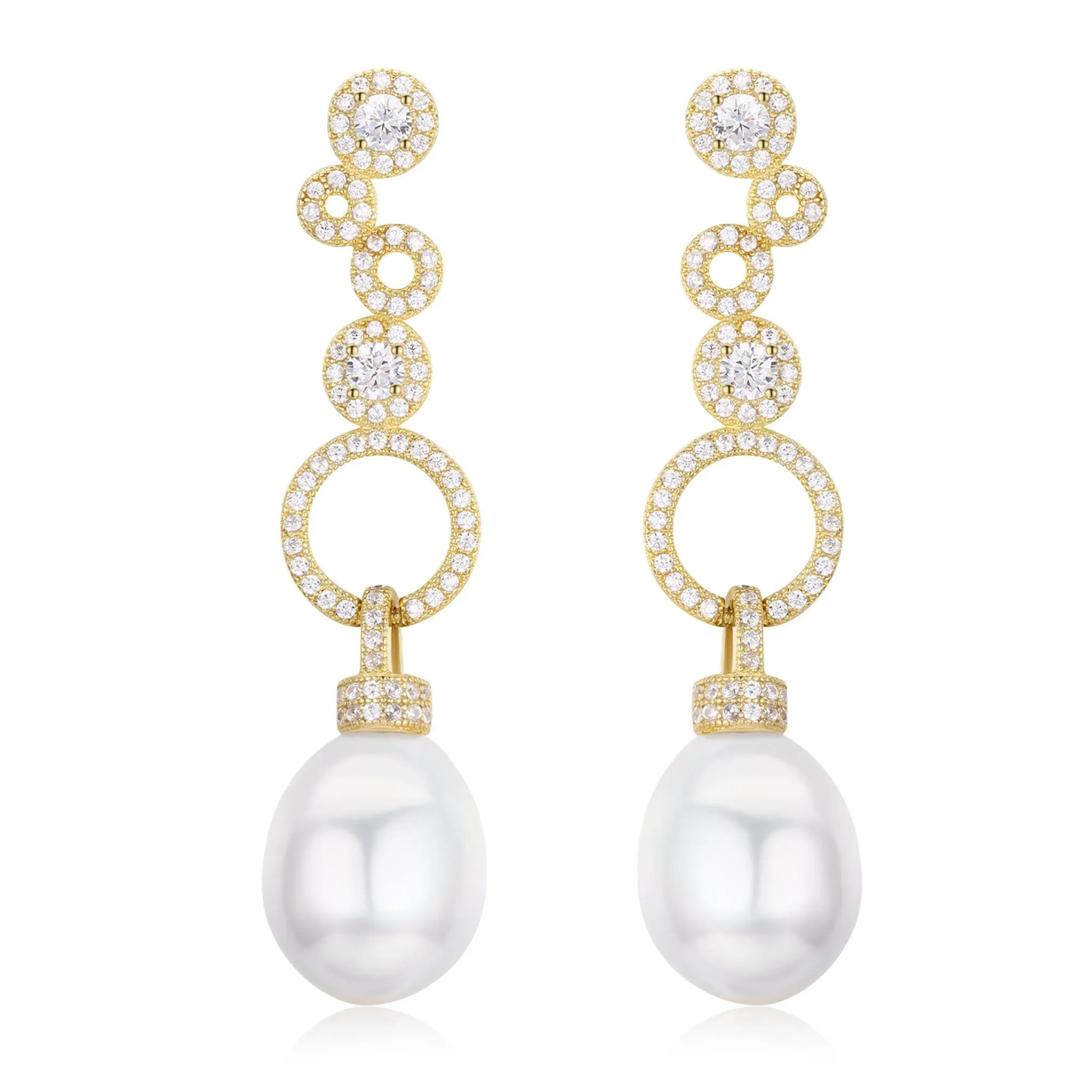 Golden Circles Edison Pearl Earrings