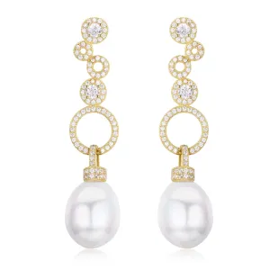 Golden Circles Edison Pearl Earrings