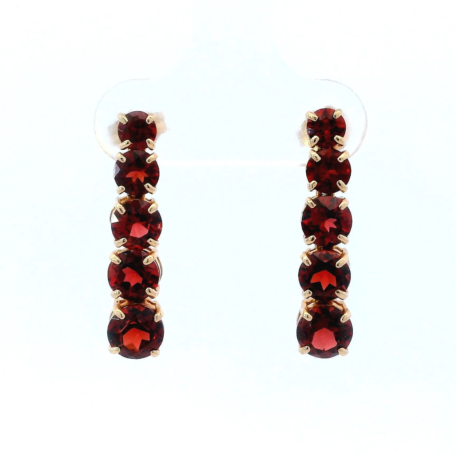 Graduated Garnet Dangle Earrings