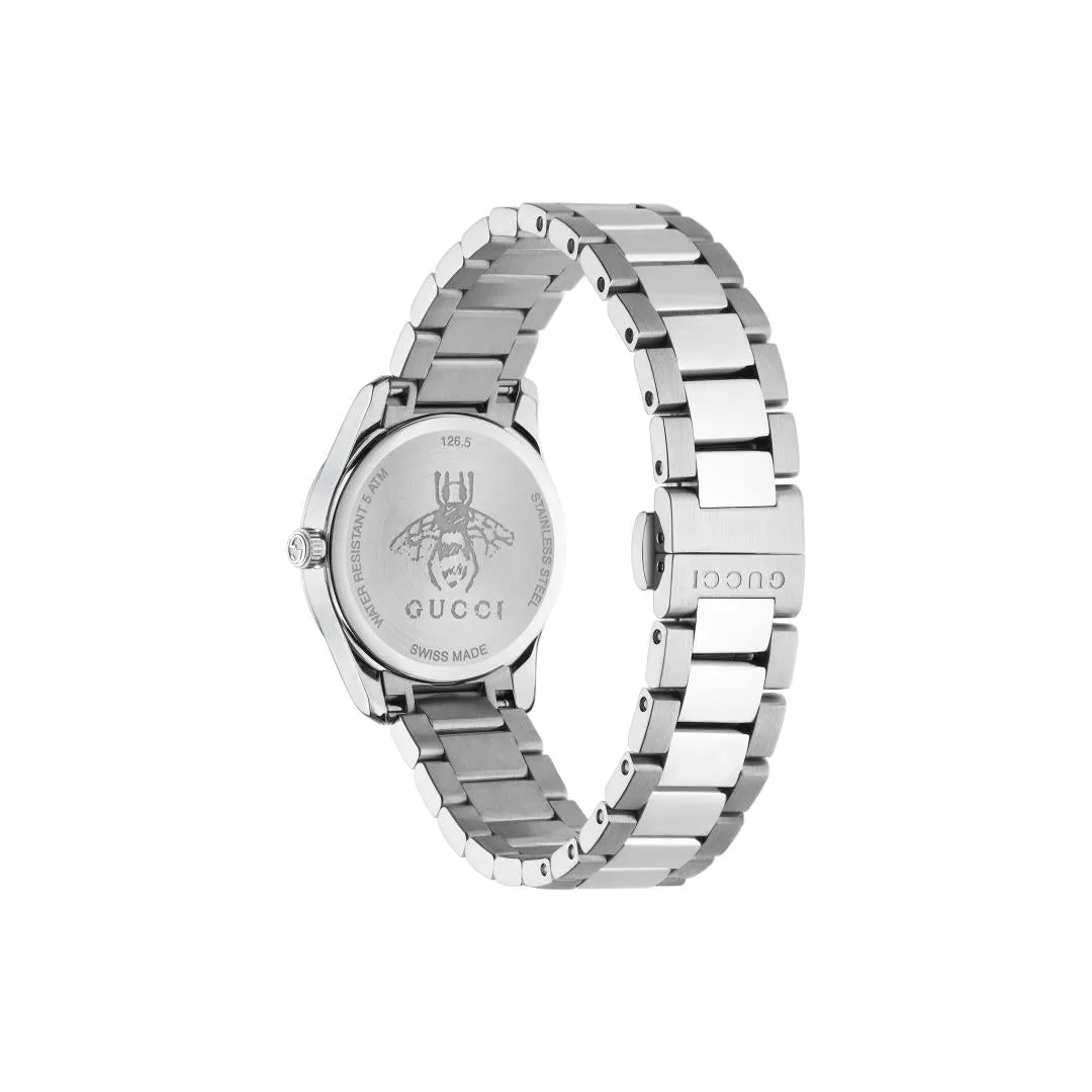 Gucci G-Timeless Stainless Steel Silver Guilloche 27mm Quartz