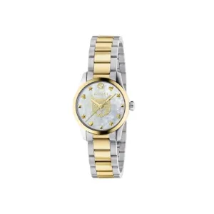 Gucci G-Timeless Two-Tone MOP Cat Motif 27mm Quartz