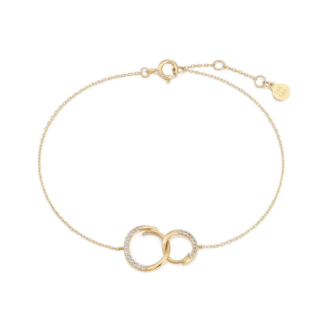 HARPER | White Sapphire Interlinked Swirls Bracelet
