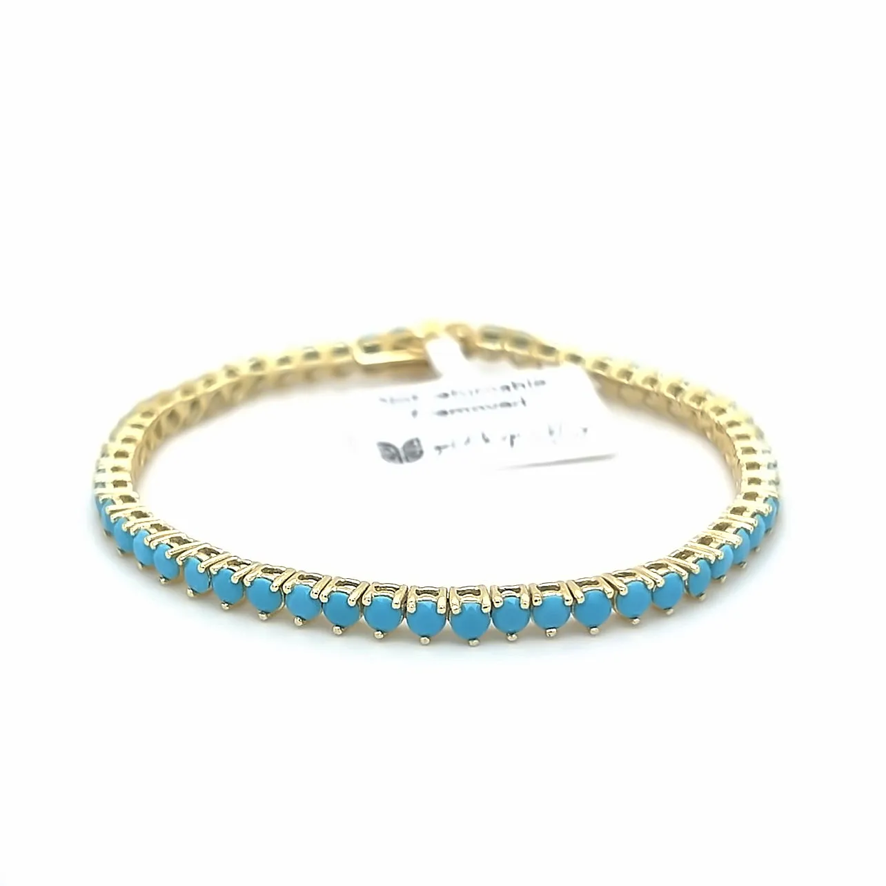 Ibiza Turquoise CZ’s 3 Prong Tennis Bracelet