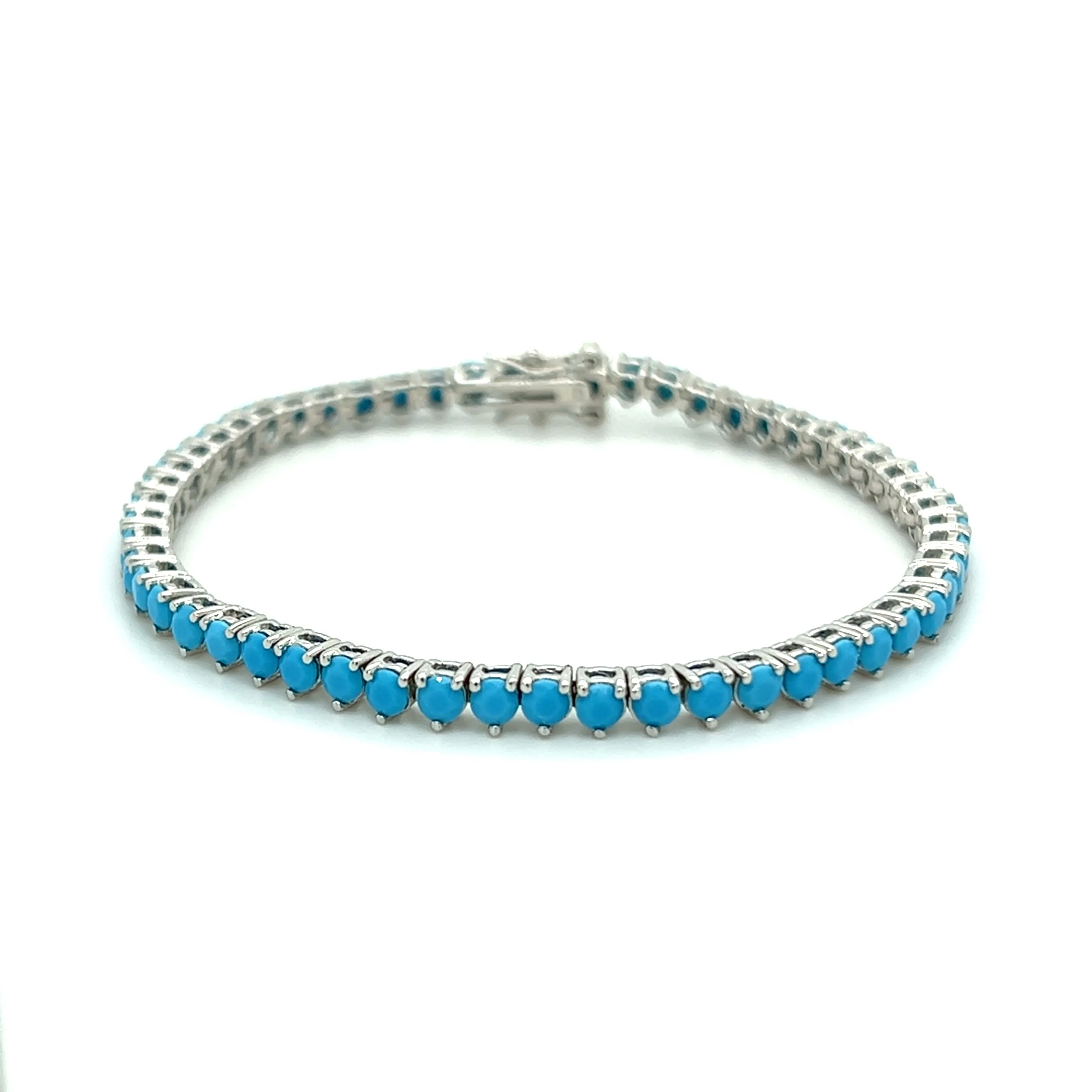 Ibiza Turquoise CZ’s 3 Prong Tennis Bracelet