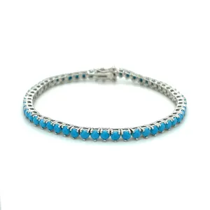 Ibiza Turquoise CZ’s 3 Prong Tennis Bracelet