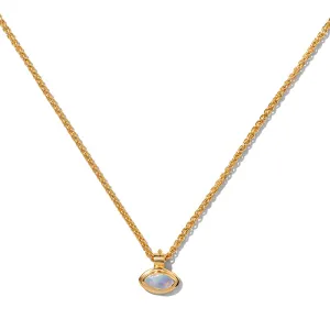 Iris Necklace, White Opal, Gold