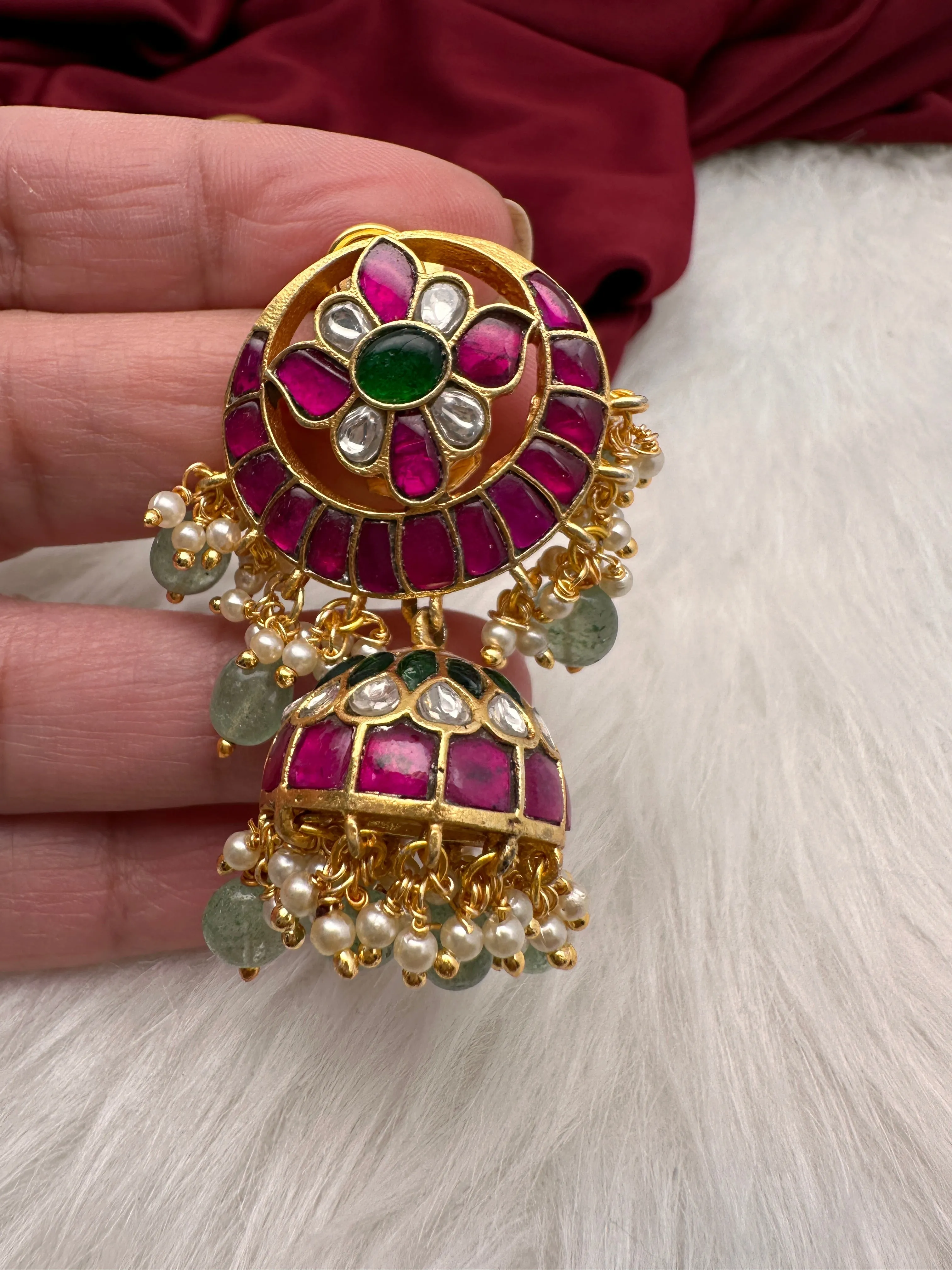Jadau Kundan Neckline with Jhumka Earrings
