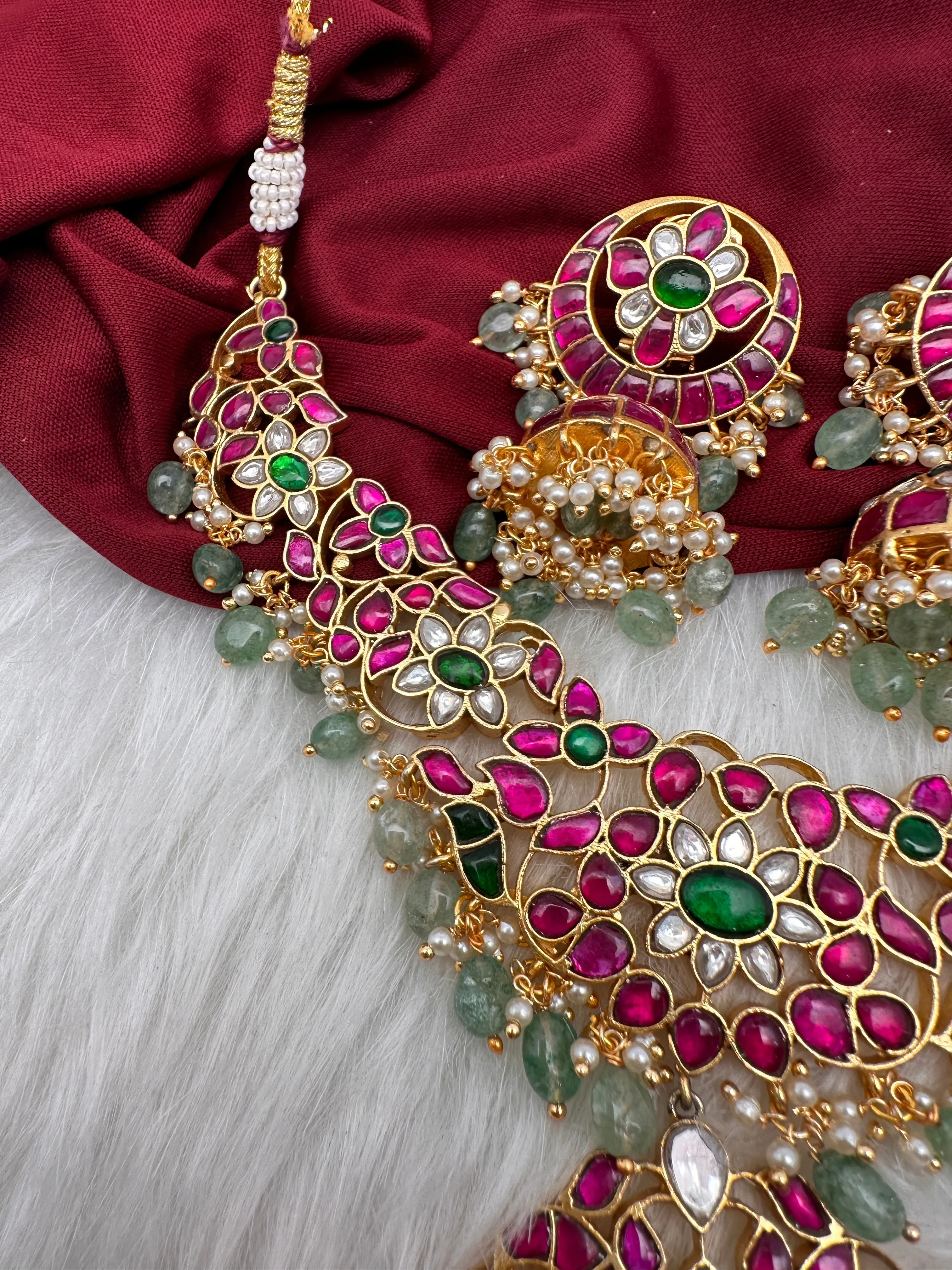Jadau Kundan Neckline with Jhumka Earrings
