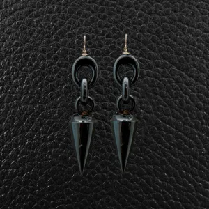 Jet Estate Dangle Earrings