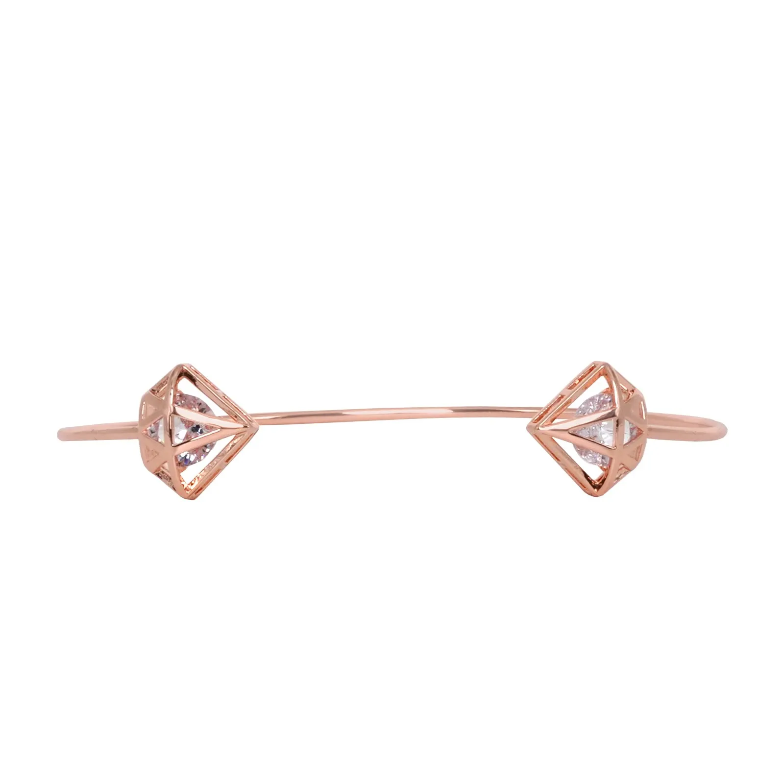 Joker & Witch Women Gem Shaped Rosegold Open Cuff