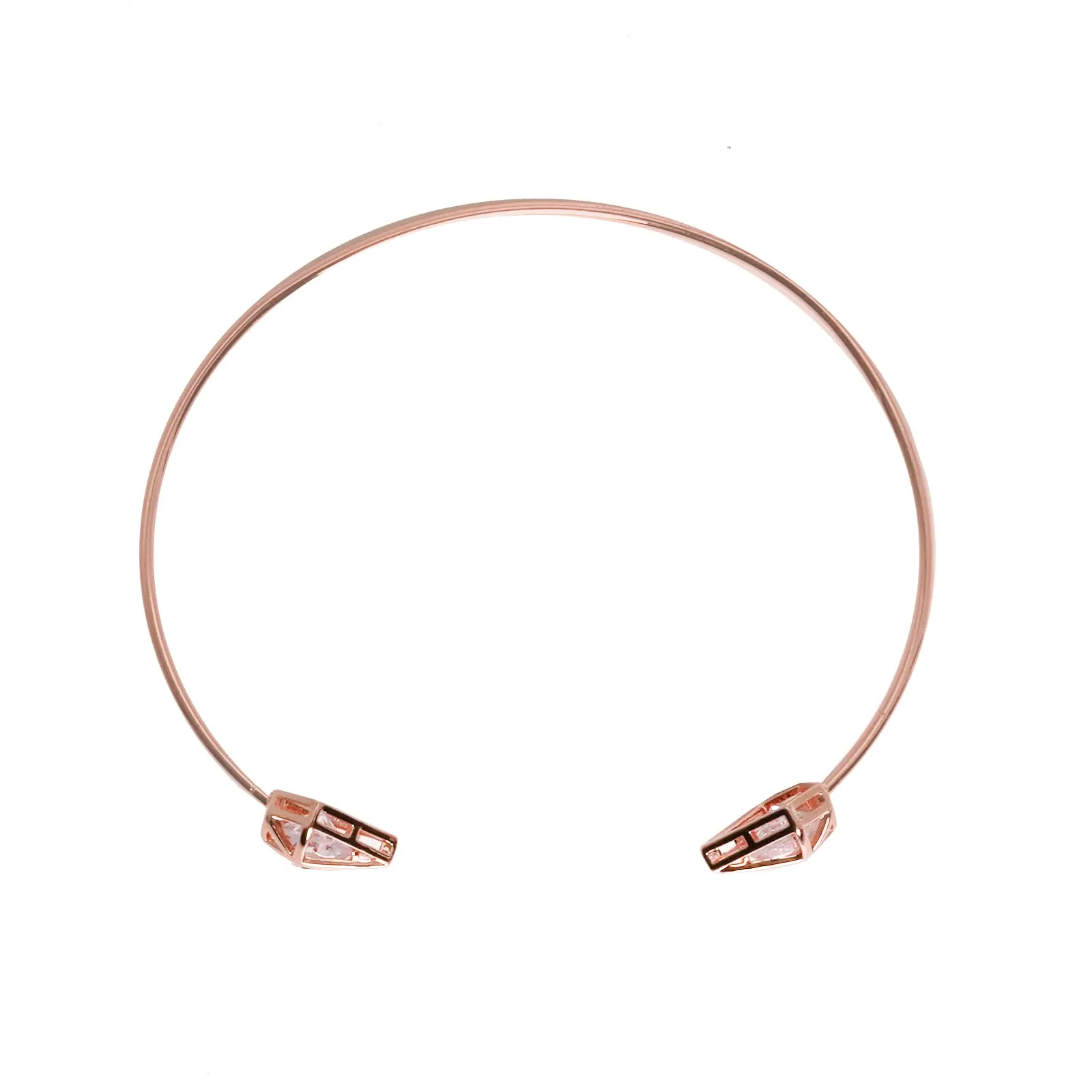Joker & Witch Women Gem Shaped Rosegold Open Cuff