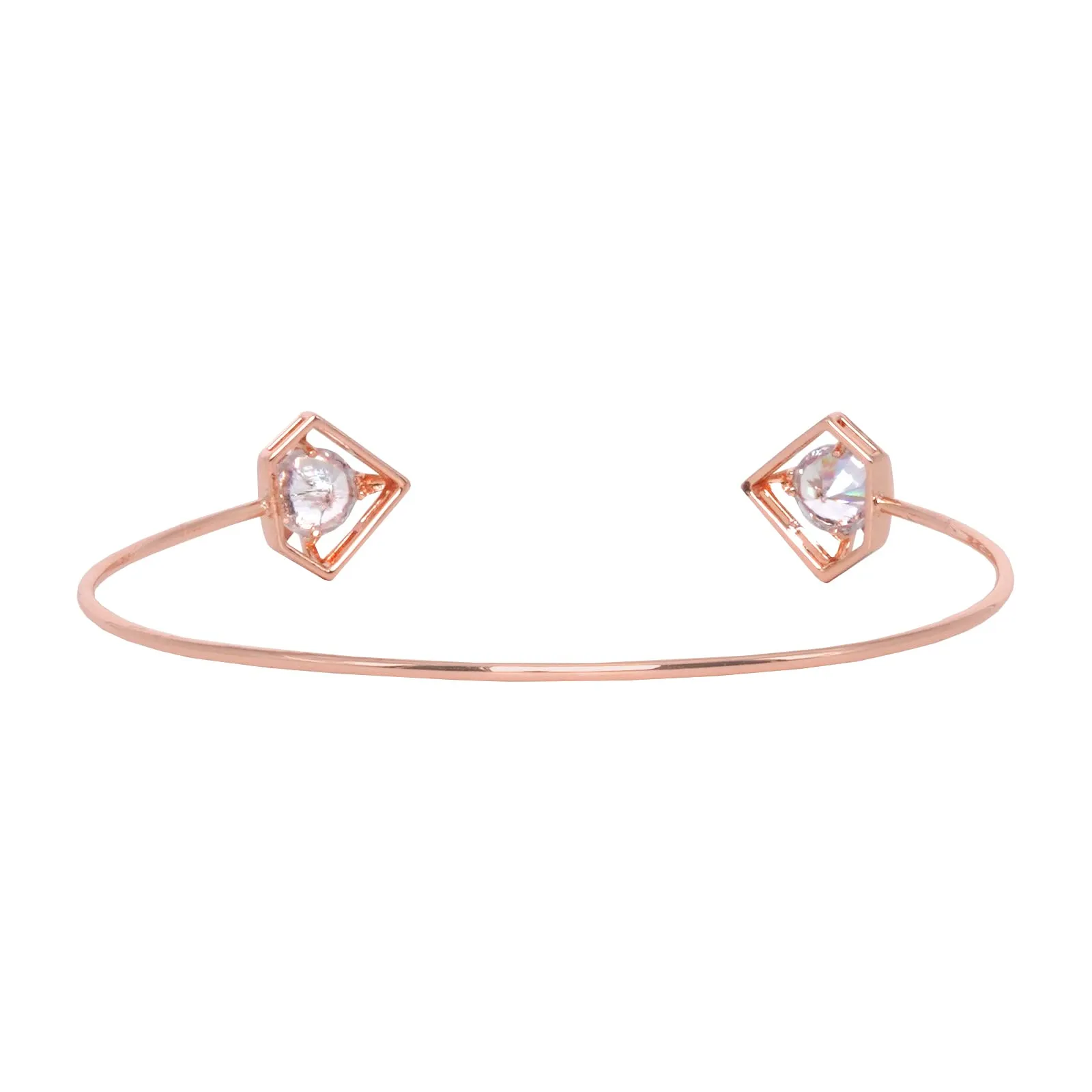 Joker & Witch Women Gem Shaped Rosegold Open Cuff