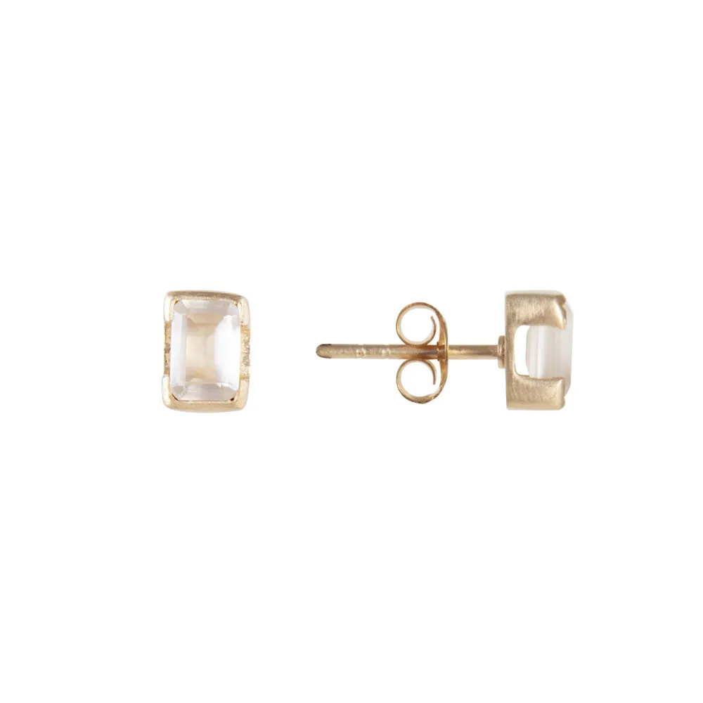 JUNE BIRTHSTONE STUDS - MOONSTONE