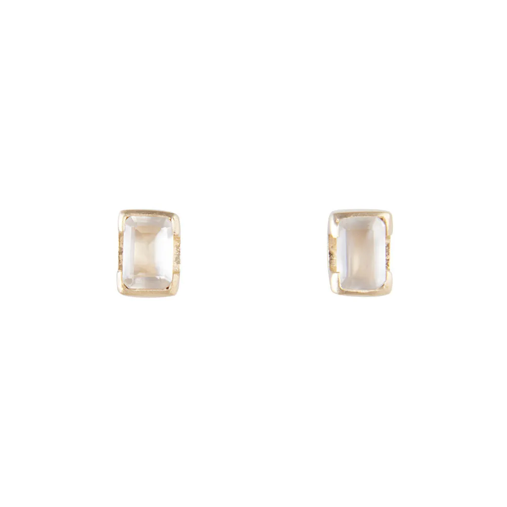 JUNE BIRTHSTONE STUDS - MOONSTONE