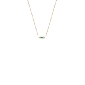 Juno, Emerald and Diamond Necklace, 14K Yellow Gold