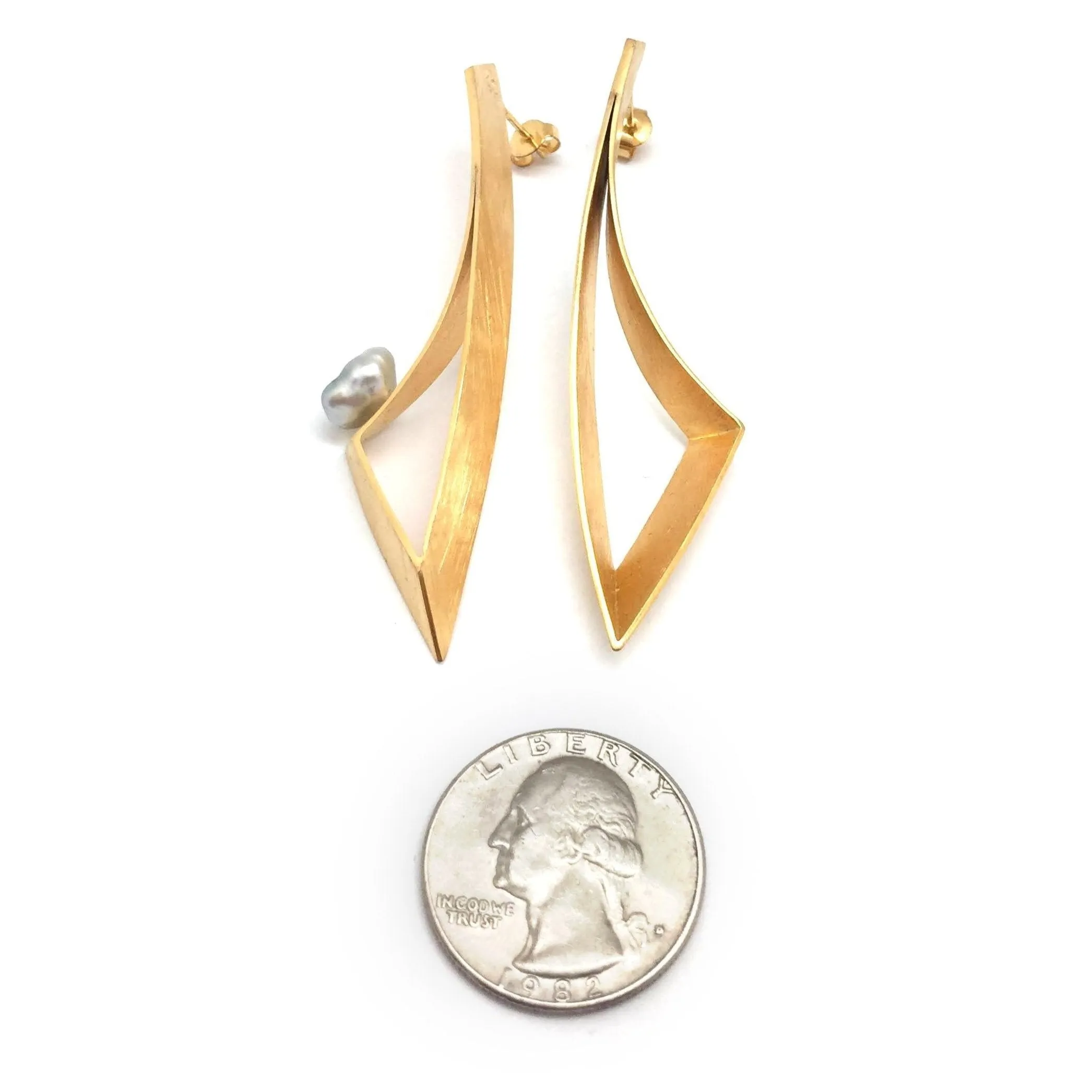 Keshi Pearl Earrings - Gold