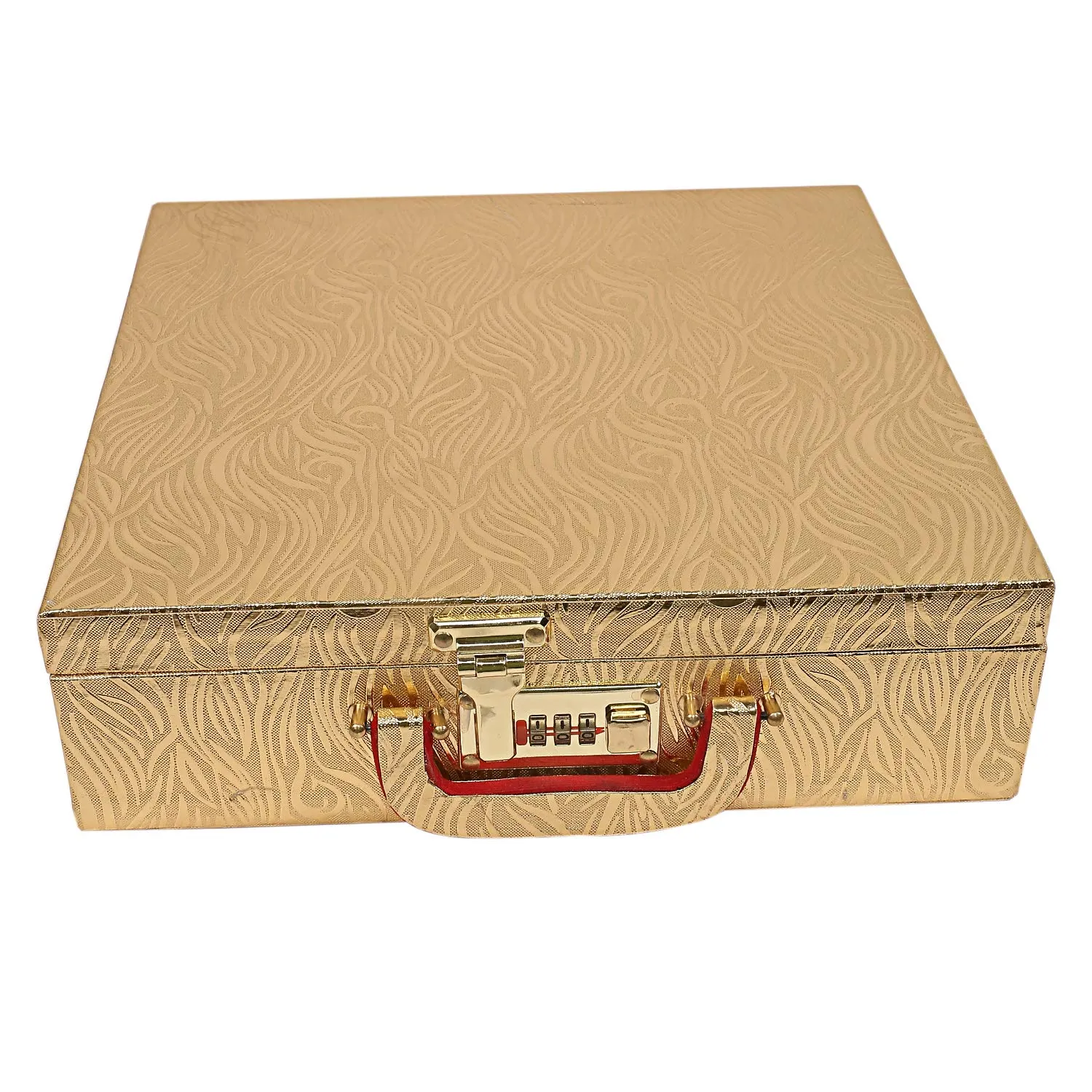 Kuber Industries Wooden Four Rod Bangle Storage Box (Gold) -CTKTC8729