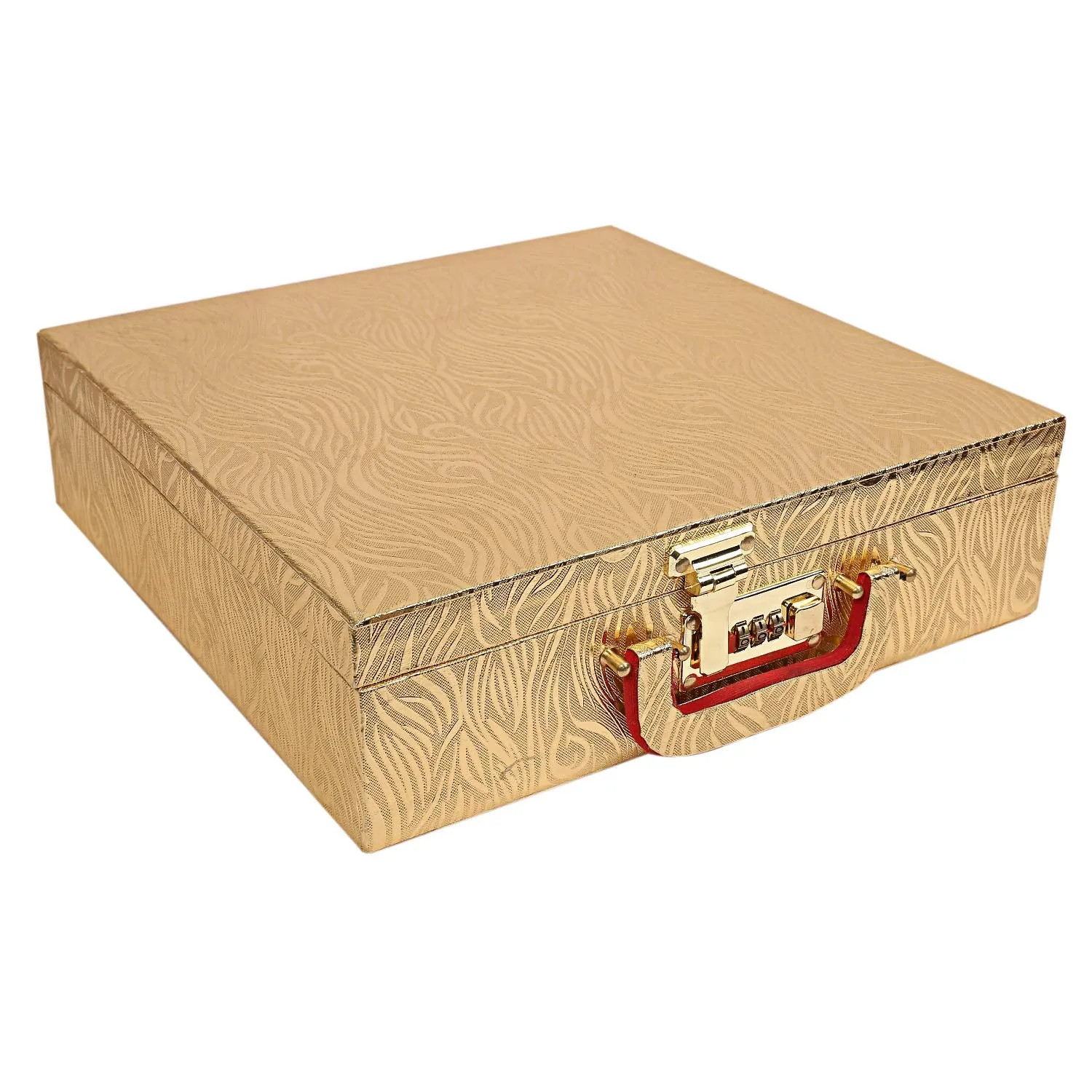Kuber Industries Wooden Four Rod Bangle Storage Box (Gold) -CTKTC8729